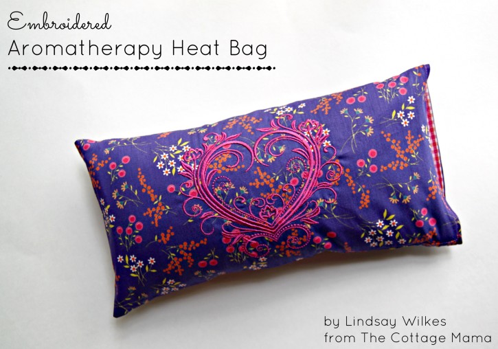 Embroidered Aromatherapy Heat Bag FREE Pattern. www.thecottagemama.com