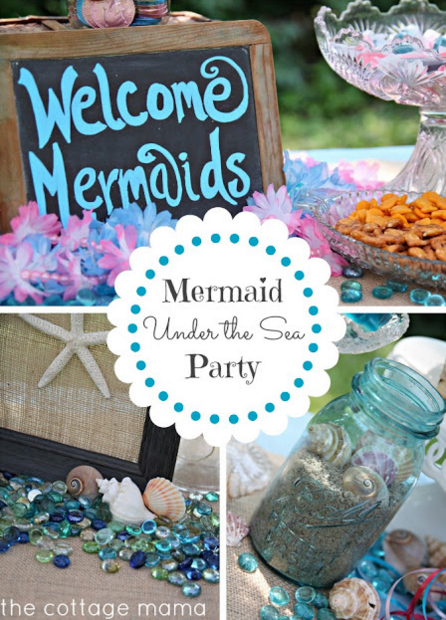 Mermaid Under the Sea Party. You have to check out this party. The details are AMAZING! From The Cottage Mama blog.