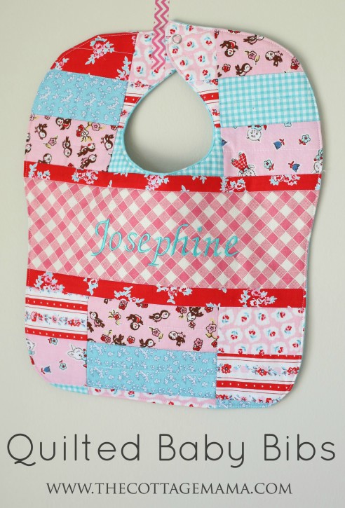 Patchwork Quilted Baby Bib Pattern. www.thecottagemama.com