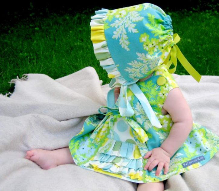 Free Ruffle Bonnet Pattern and Tutorial from The Cottage Mama.