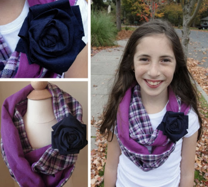Girls Cuffed Infinity Scarf Free Sewing Pattern from The Cottage Mama. More Back to School Sewing.