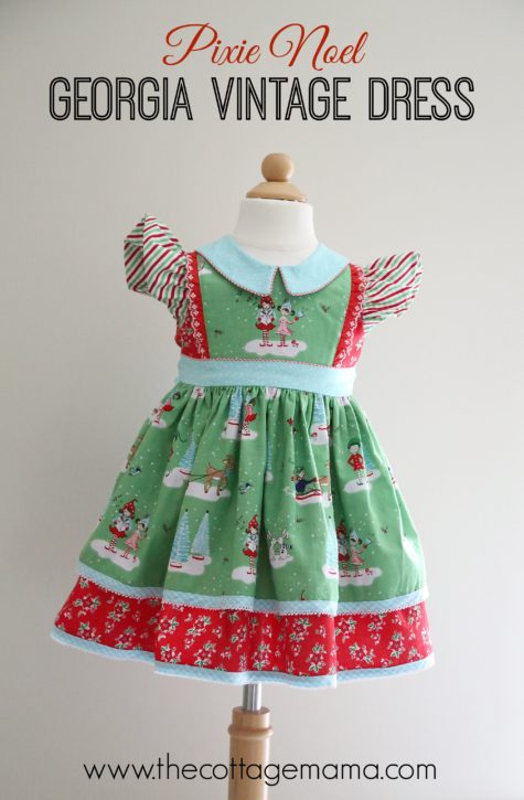 Pixie Noel Georgia Vintage Dress Pattern by Lindsay Wilkes from The Cottage Mama. www.thecottagemama.com