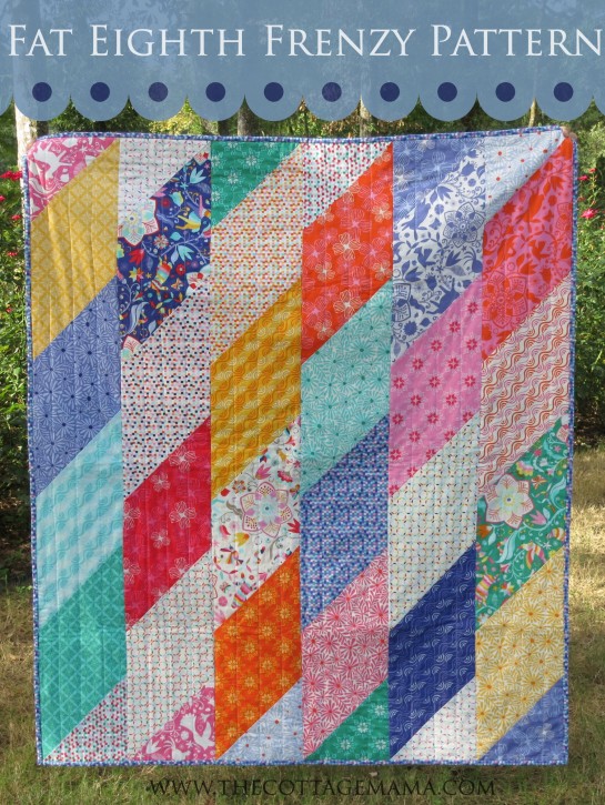 Fast and Free Quilt Patterns featured by top US quilting blog, Flamingo Toes: Fat Eighth Frenzy Pattern by Grandma Jane for The Cottage Mama. www.thecottagemama.com