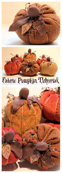Fall Fabric Pumpkin Tutorial. www.thecottagemama.com