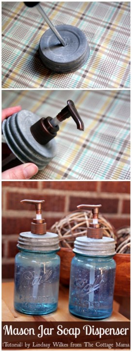 Mason Jar Soap Dispenser from The Cottage Mama