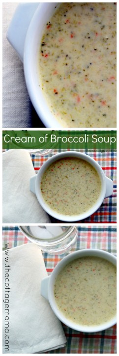 Amazingly delicious Cream of Broccoli Soup! Must try this recipe from The Cottage Mama.
