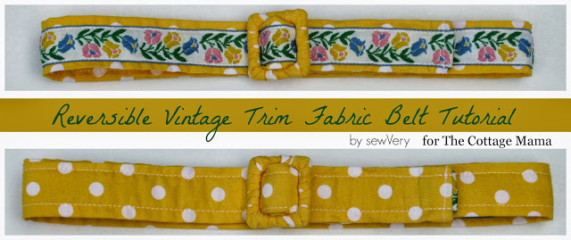 Reversible Vintage Trim Belt from The Cottage Mama. Guest post by Veronica from SewVery. www.thecottagemama.com