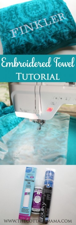 Embroidered Towel Tutorial by Lindsay Wilkes from The Cottage Mama. www.thecottagemama.com
