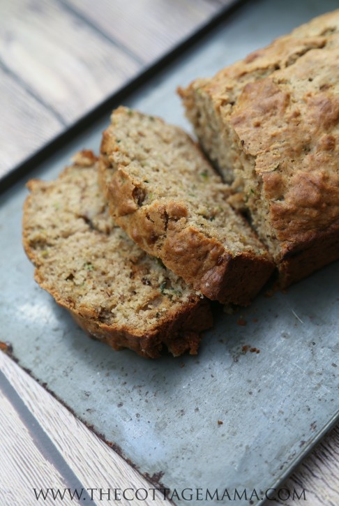The BEST Spiced Zucchini Banana Bread Recipe from The Cottage Mama. www.thecottagemama.com