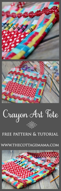 Crayon Art Tote Pattern and Tutorial from The Cottage Mama. www.thecottagemama.com