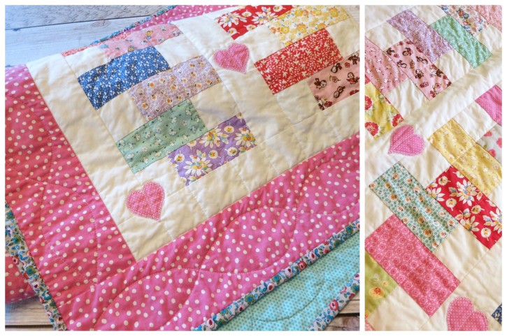 Heart Zipper Quilt by Grandma Jane for The Cottage Mama. www.thecottagemama.com