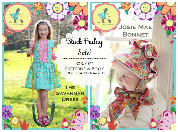 Black Friday Sale on Patterns and Book at The Cottage Mama!