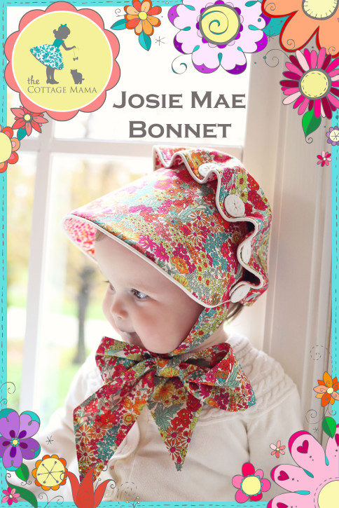 Josie Mae Bonnet Pattern from The Cottage Mama. PDF Pattern. www.thecottagemama.com/shop