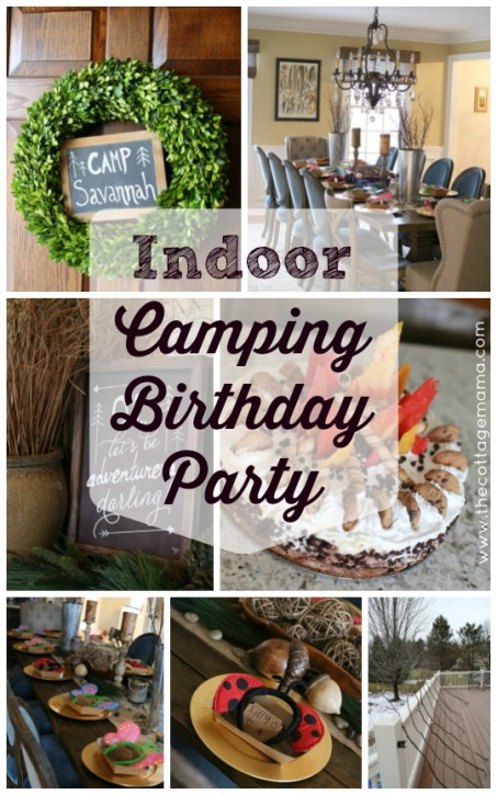 Girls Indoor Camping Themed Birthday Party. The Cottage Mama. www.thecottagemama.com
