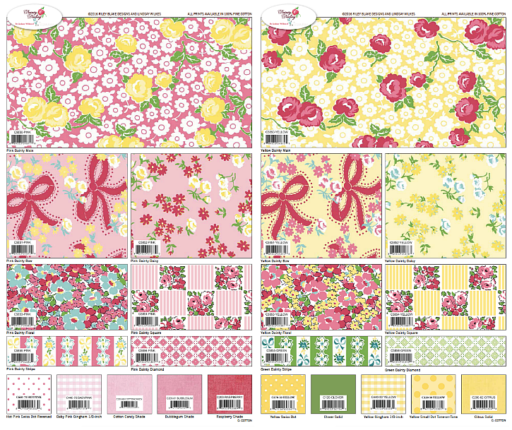 Dainty Darling Fabric Collection design by Lindsay Wilkes from The Cottage Mama for Riley Blake Designs. 
