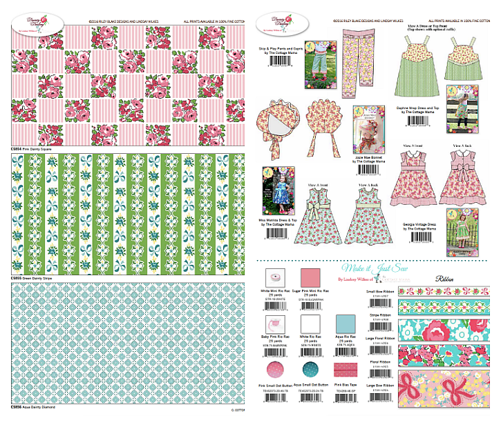 Dainty Darling Fabric Collection design by Lindsay Wilkes from The Cottage Mama for Riley Blake Designs.