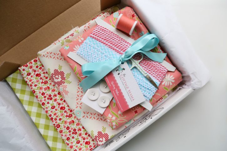The Cottage Mama Bundle Box. Fabric, Trim, Button and Thread Kits for Sewing!