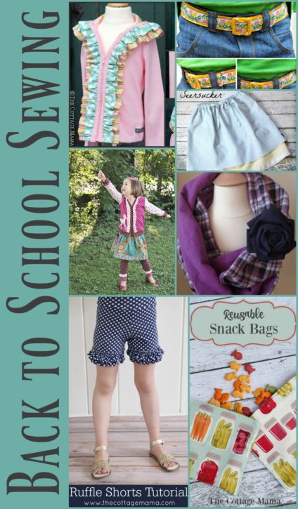 Back to School Free Sewing Projects, Tutorials and Patterns from The Cottage Mama