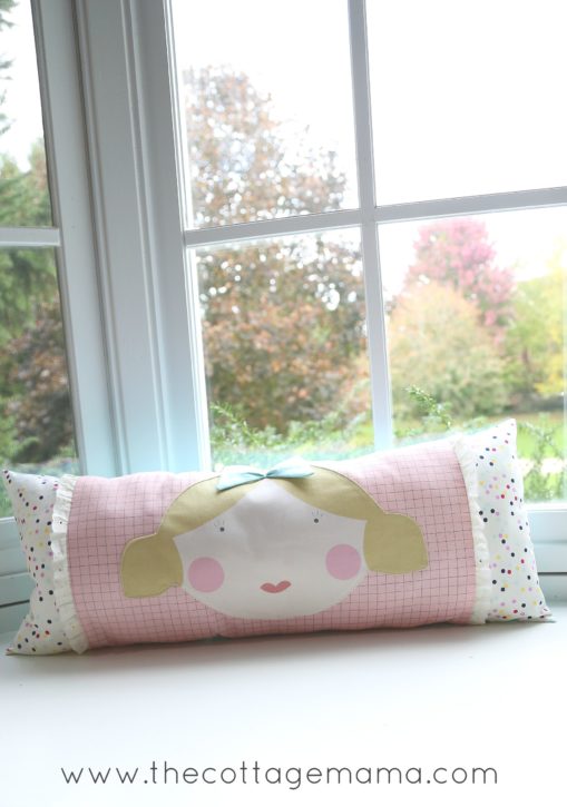 Goldie Dolly Pillow by Lindsay Wilkes from The Cottage Mama. www.thecottagemama.com