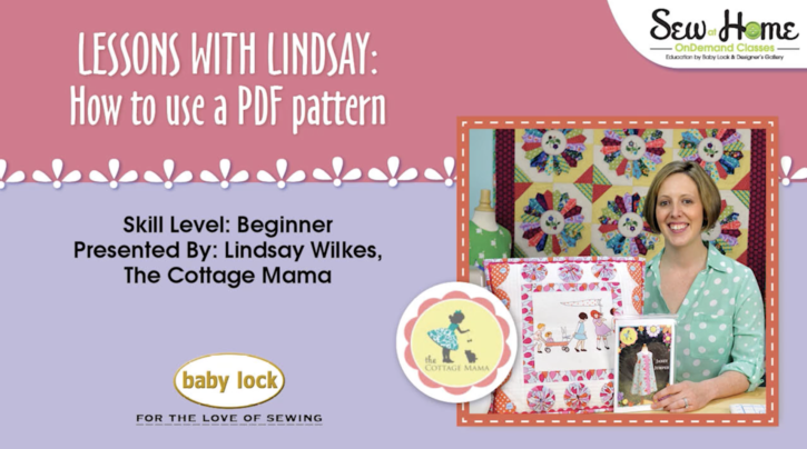 How to Use a PDF Pattern Video Tutorial by Lindsay Wilkes from The Cottage Mama