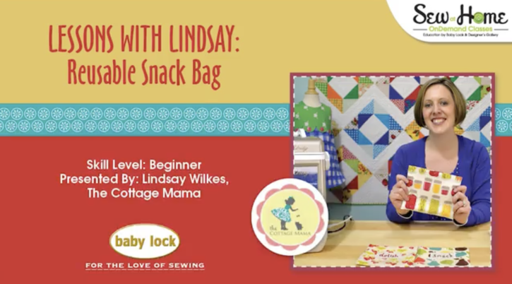 Lessons with Lindsay: Reusable Snack Bag Pattern by Lindsay Wilkes from The Cottage Mama