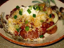 Easy Dinner Idea: Chili Cheese Baked Potatoes