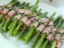 Goat Cheese and Ham Wrapped Asparagus