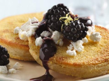 Biscuit Corn Cakes with Goat Cheese and Blackberry-Thyme Sauce ~ Pillsbury Finalist Recipe