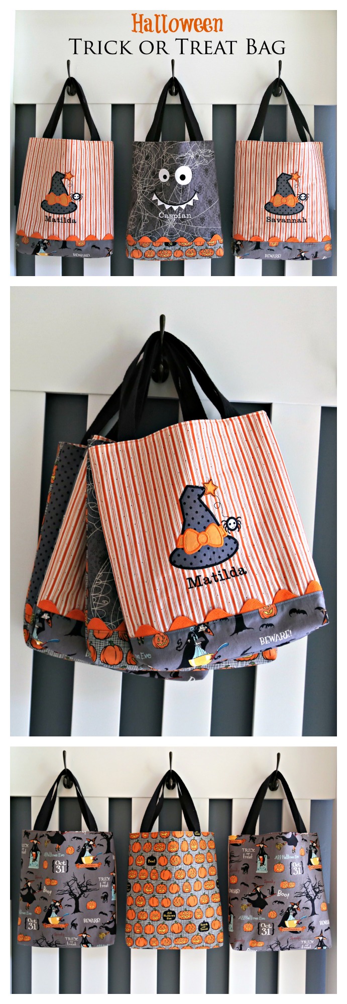 Halloween Trick or Treat Bag Pattern The Cottage Mama