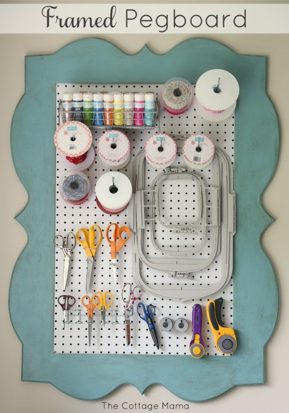 Wooden Pegboard Decor with Photo Frame